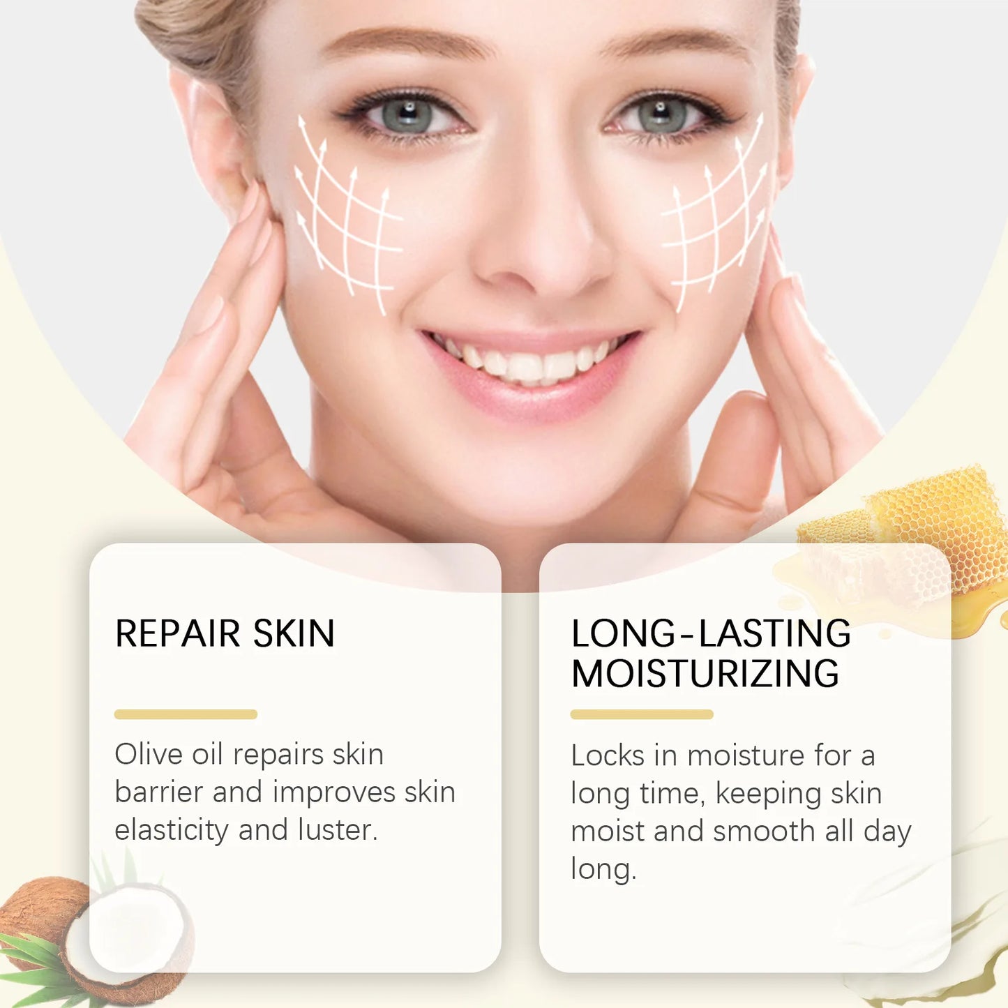 Crema viso Naturale al sego di manzo, antirughe, idratante, secca, migliora il rossore, lenitiva, riparatrice, rassodante, nutriente, liscia, cura della pelle del viso