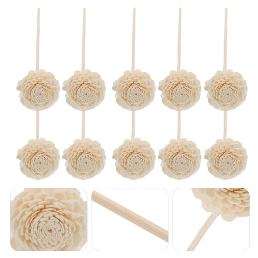 10pcs Dried Flowers Sticks Aromatherapy Wooden Rattan Natural Fragrance Home Decor Bedroom Living Room Diffuser