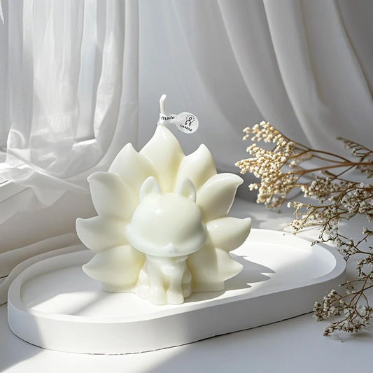 3D Nine Tailed Fox Silicone Mold Crystal Epoxy Resin Mold DIY Fox Aromatherapy Candle Plaster Pendulum Mould Soap Candle Making
