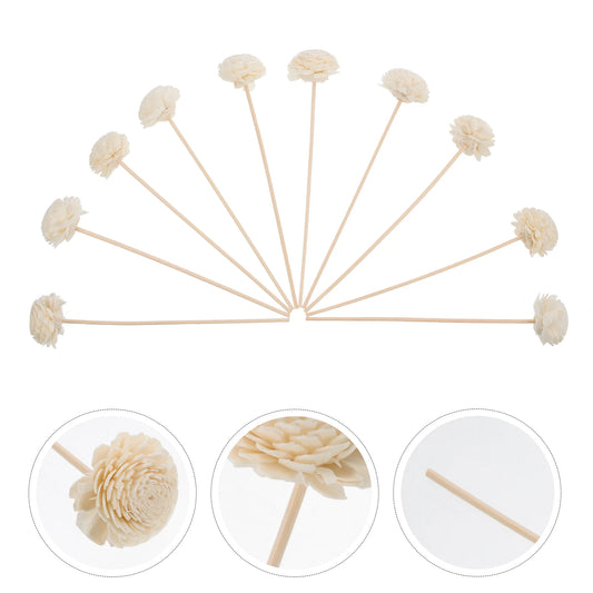 10pcs Dried Flowers Sticks Aromatherapy Wooden Rattan Natural Fragrance Home Decor Bedroom Living Room Diffuser