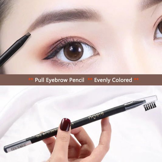 5PCS Haozhuang Eyebrow Pencil Brown Wholesale Cosmetic Pencil Product Natural Waterproof Long-Lasting Tattoo Brush Makeup Beauty