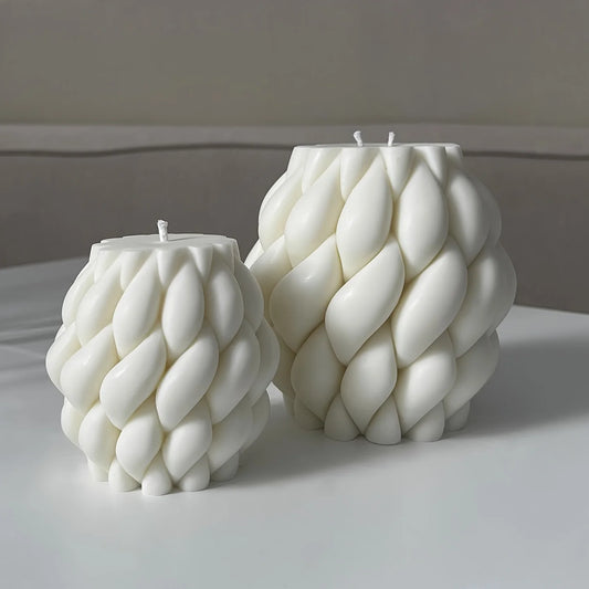 1pc Geometric Wave Twisted Candle Molds Abstract Art Decoration Wave Striped Columns Modern Candles Aroma Wax Silicone Molds