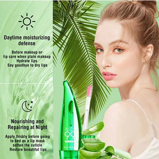 99% Aloe Vera Temperature - changing Lip Balm, Anti - dryness, Long - lasting Moisturizing, Transparent Liquid Lip Care Product