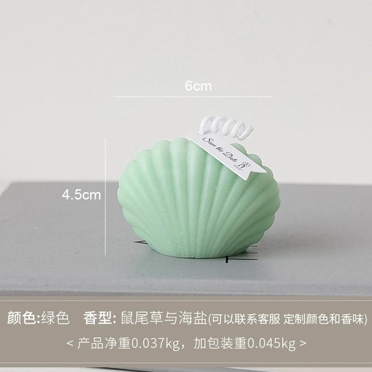 1Pc Mini Shell Shaped Scented Candle Natural Soy Wax Aromatherapy Prop Festive Holiday Home Decor Long-Lasting Fragrance Gift
