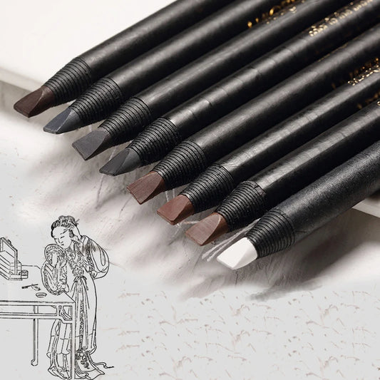5PCS Haozhuang Eyebrow Pencil Brown Wholesale Cosmetic Pencil Product Natural Waterproof Long-Lasting Tattoo Brush Makeup Beauty