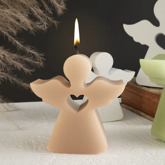 1pc Love Angel Gypsum Mold Candle Silicone Mold DIY Plaster Soap Resin Crystal Mould Gypsum Concrete Cement Casting Molds Decor